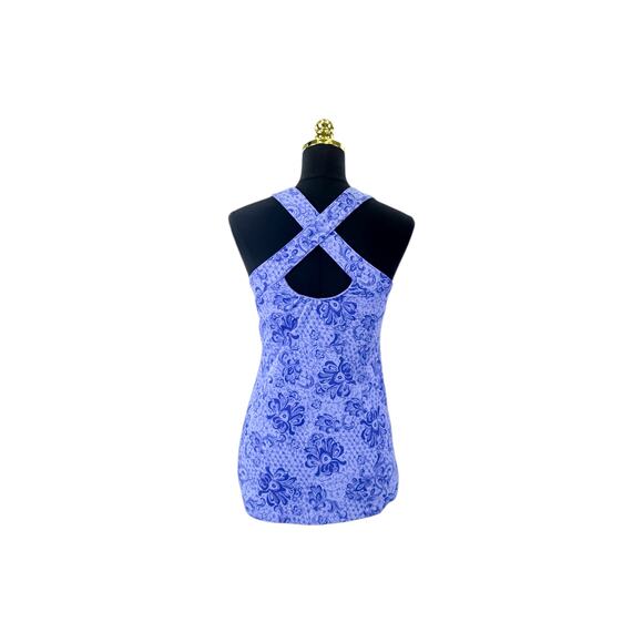 REI Co-Op Blue Floral Racerback Active Tank Top - M - Picture 4 of 8